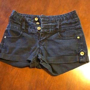 Black jean shorts